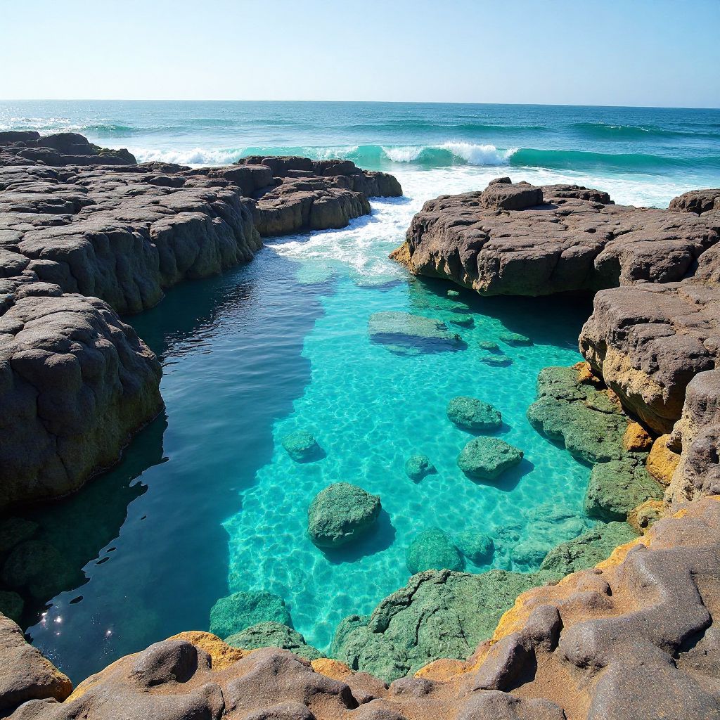 Natural coastal rock pools