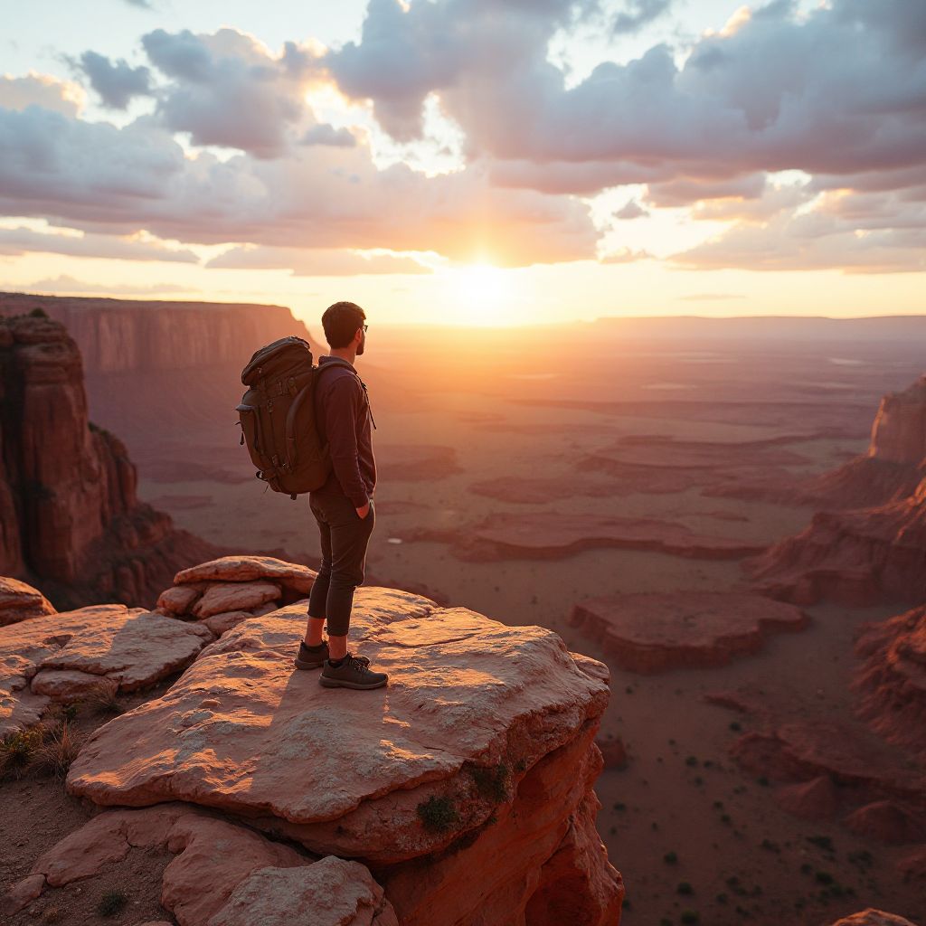 Solo traveler in outback