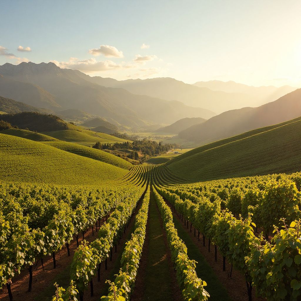 Rolling wine valley landscape